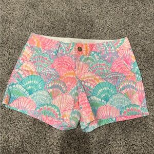 Lilly Pulitzer Callahan Oh Shello Pink Seashell Shorts Tropical Print 6